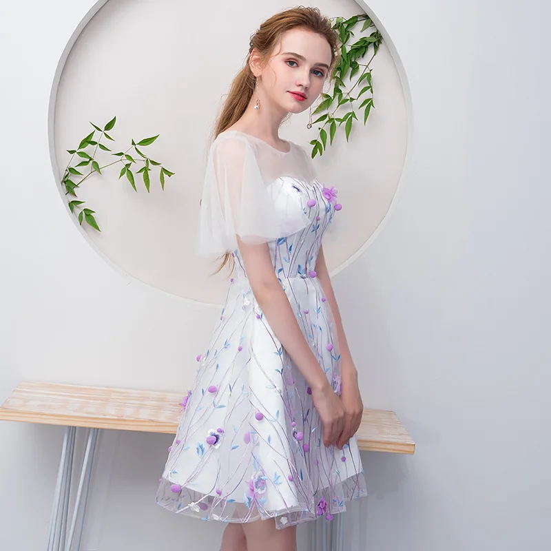 Элегантные белые вечерние Платья Vestidos De Fiesta De Noche, вечерние платья трапециевидной формы, короткие модные вечерние платья es1983