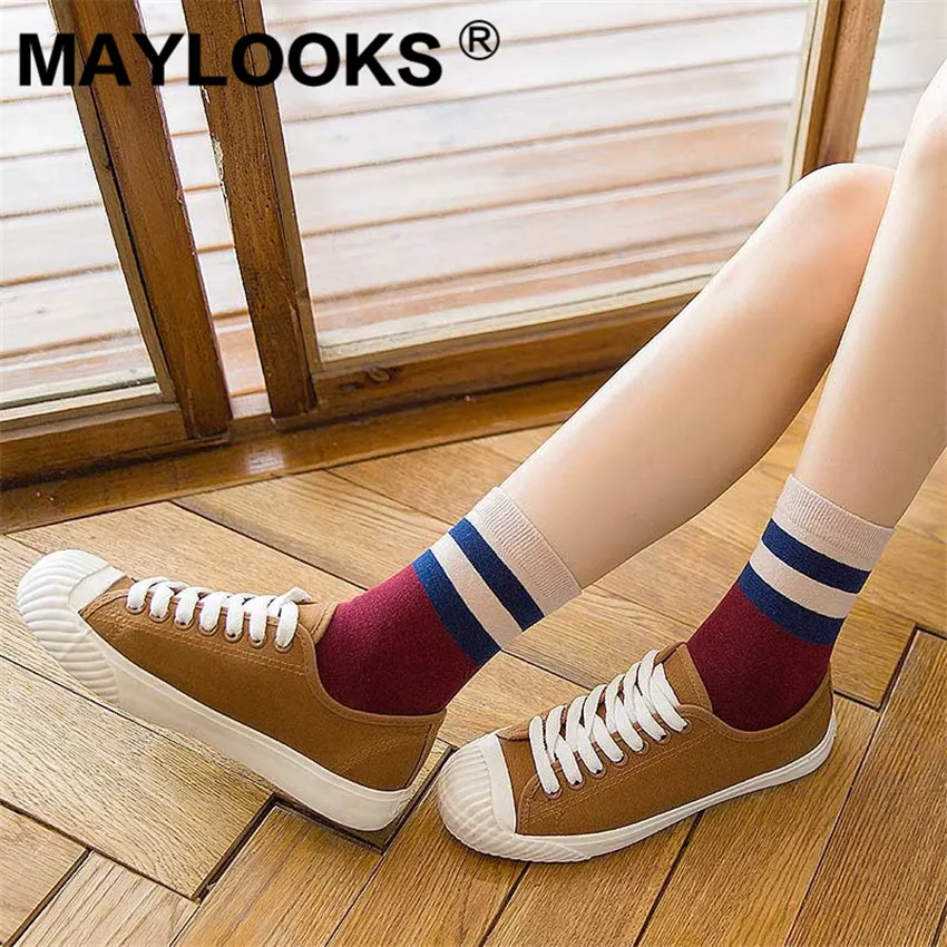 Maylooks хлопковые носки женские осенние новые японские Ретро колледжа ветер хлопок