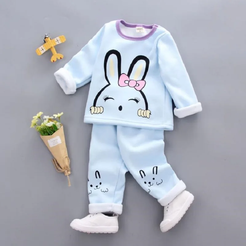 Одежда для девочек осенне зимний спортивный костюм с рисунком кролик и hello kitty