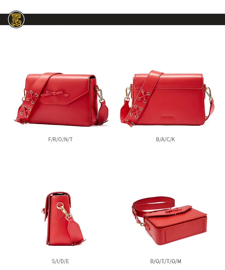 EMINI HOUSE Bow-Knot Crossbody Bags For Women Luxury Handbags Women Bags Designer Split Leather Shoulder Bag