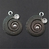 wkoud 10pcs silver color 3d river snail charm alloy pendant popular necklace bracelet diy metal jewelry handmade a1789