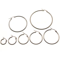 10pcs 316l stainless steel big circle wire hoops loop earrings hooks clasp for diy dangle earring jewelry making accessories