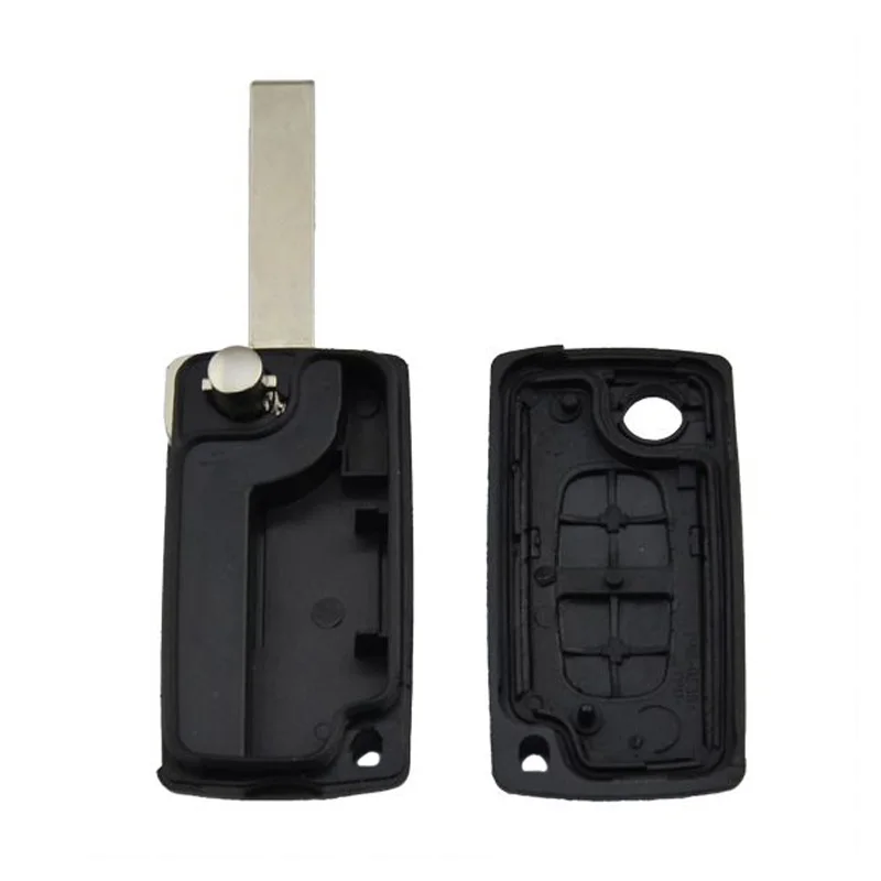 

PREISEI 2 Buttons CE0523 Blade Groove Replacements Flip Remote Car Key Case Shell Fobs For Peugeot 307 407 No Battery Holder
