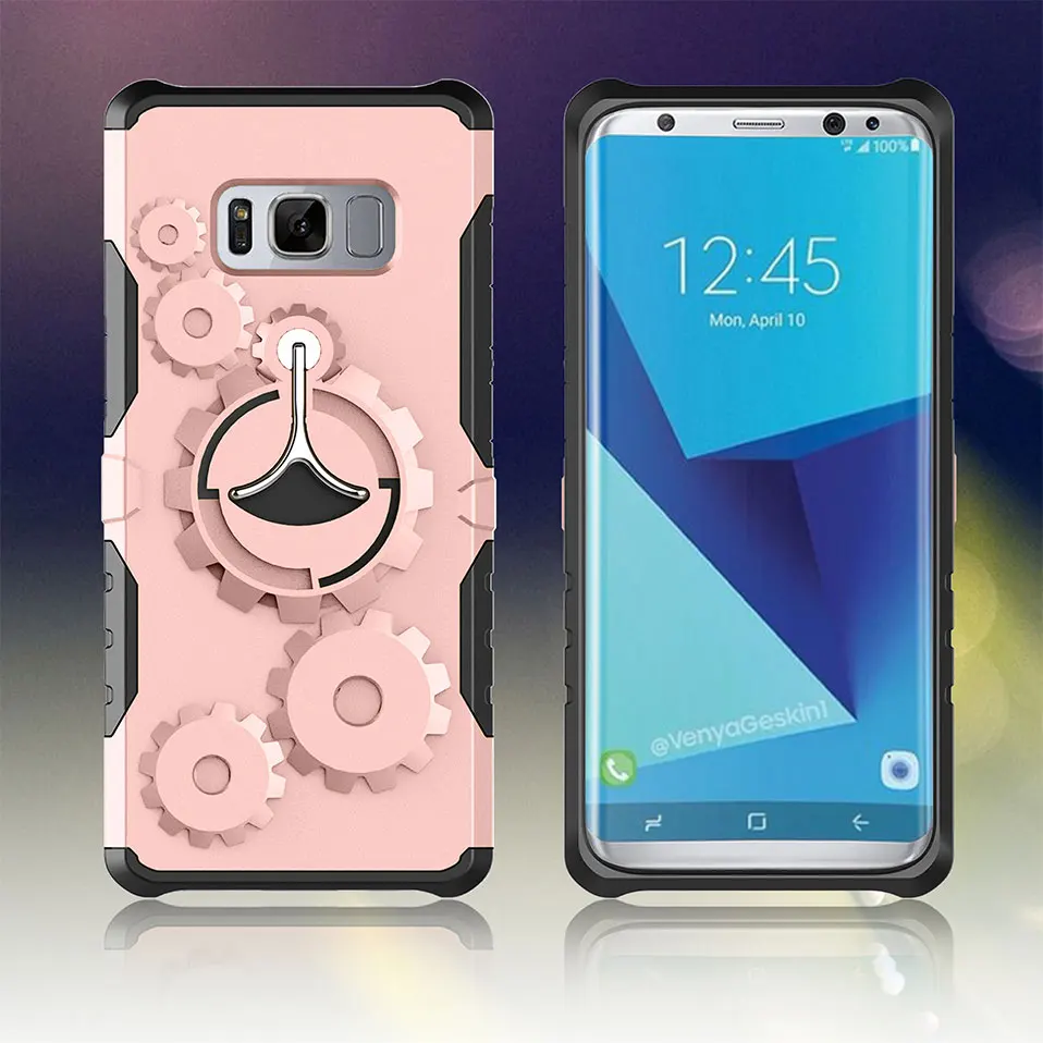 Годовой кольцо чехол для телефона Galaxy S7 Edge Капа samsung S8 S9 плюс ПК + ТПУ повышенной