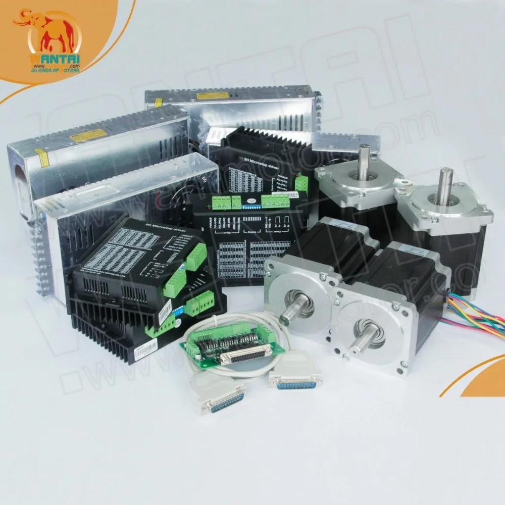 

4Axis Nema34 Stepper Motor 85BYGH450D-008 5.6A 7.7N.m/1090oz+Driver DQ860MA 80V7.8A 256Micro CNC ROUNTER KIT