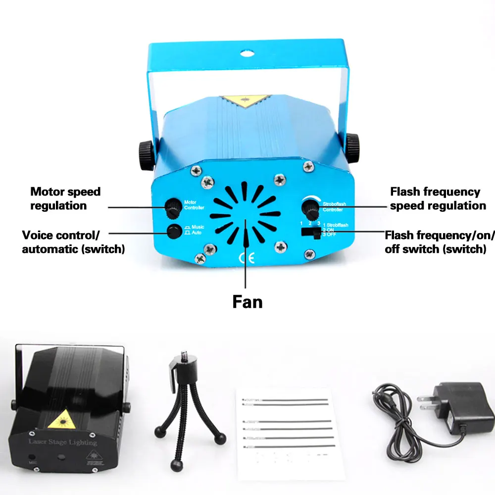 Портативный СВЕТОДИОДНЫЙ Свет Этапа Мини Лазерный Проектор Диско DJ Light музыка Xmas