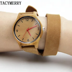 Женские бамбуковые часы ручной работы из 100% натурального материала, модные подарки с японским механизмом, кварцевые наручные часы с ремешком из натуральной кожи