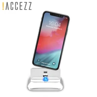 accezz magnetic phone stand holder for iphone xr xs max x 8 7 6 6s 5 plus type c micro usb lighting desktop charger for xiaomi