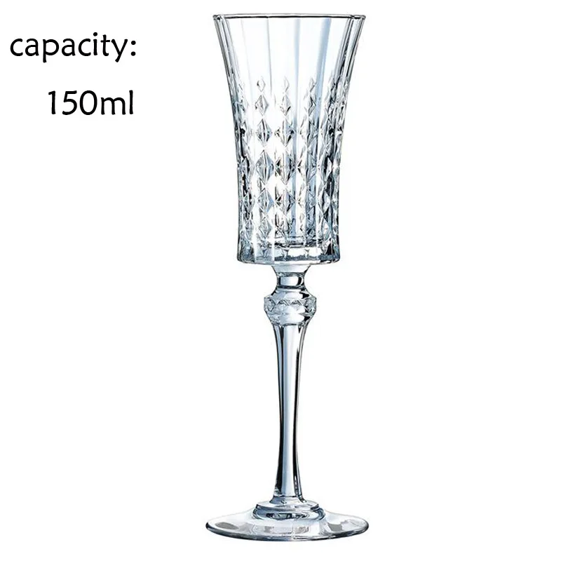 150ml wine glass Креативная Хрустальная чашка для виски, шампанского, с алмазным узором, бренди, стекло, ликер, Классические чашки, красное вино с пивной кружкой стеклянная для подарка GL025 - Цвет: 150ml wine glass