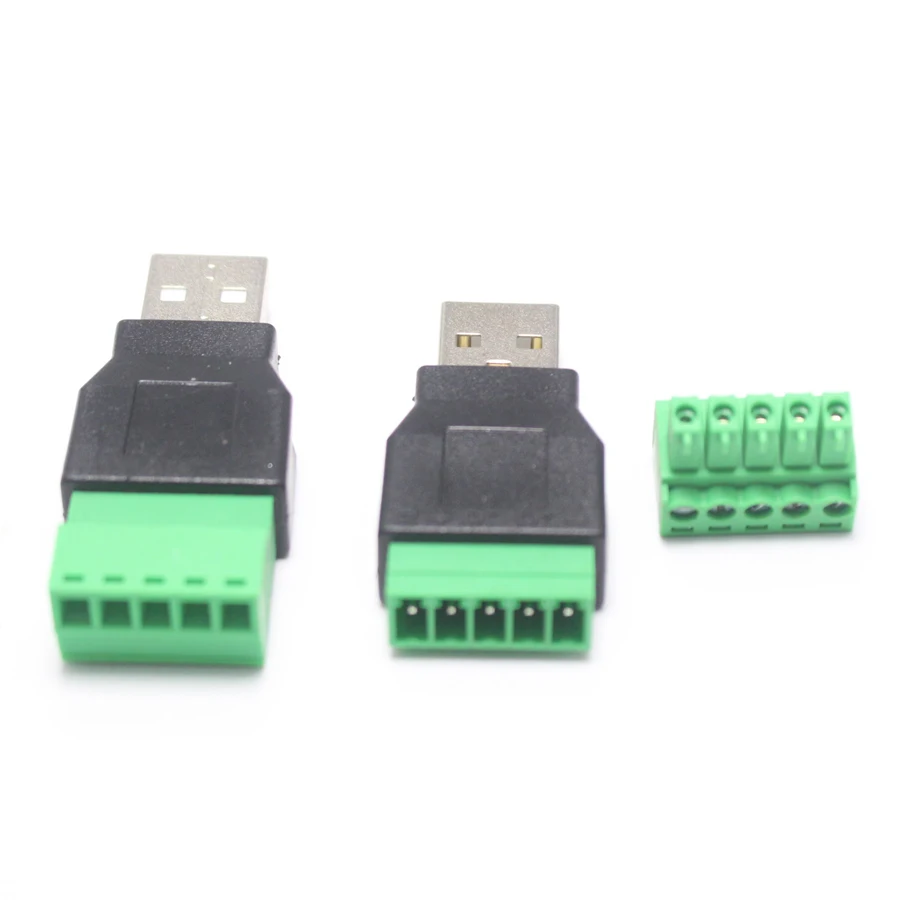 1 шт. коннектор с разъемом USB 2 0 A папа на 5 штырьков зеленый клеммный разъем