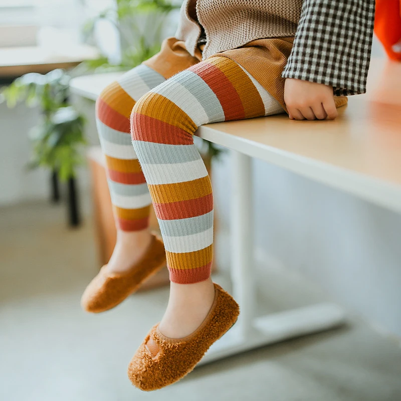 Унисекс милые повседневные Модные цветные колготки в стиле пэчворк для