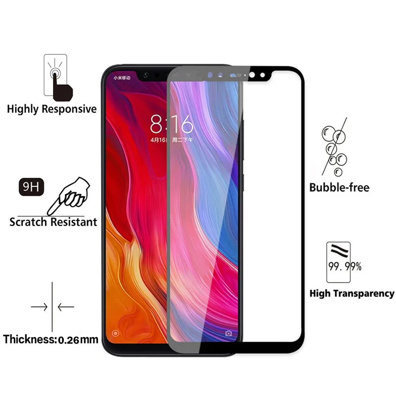 Закаленное стекло для xiaomi mi 8 lite защита экрана ksio mi xio mi 8 mi 8 lite светильник tremp glas полное покрытие защитная пленка