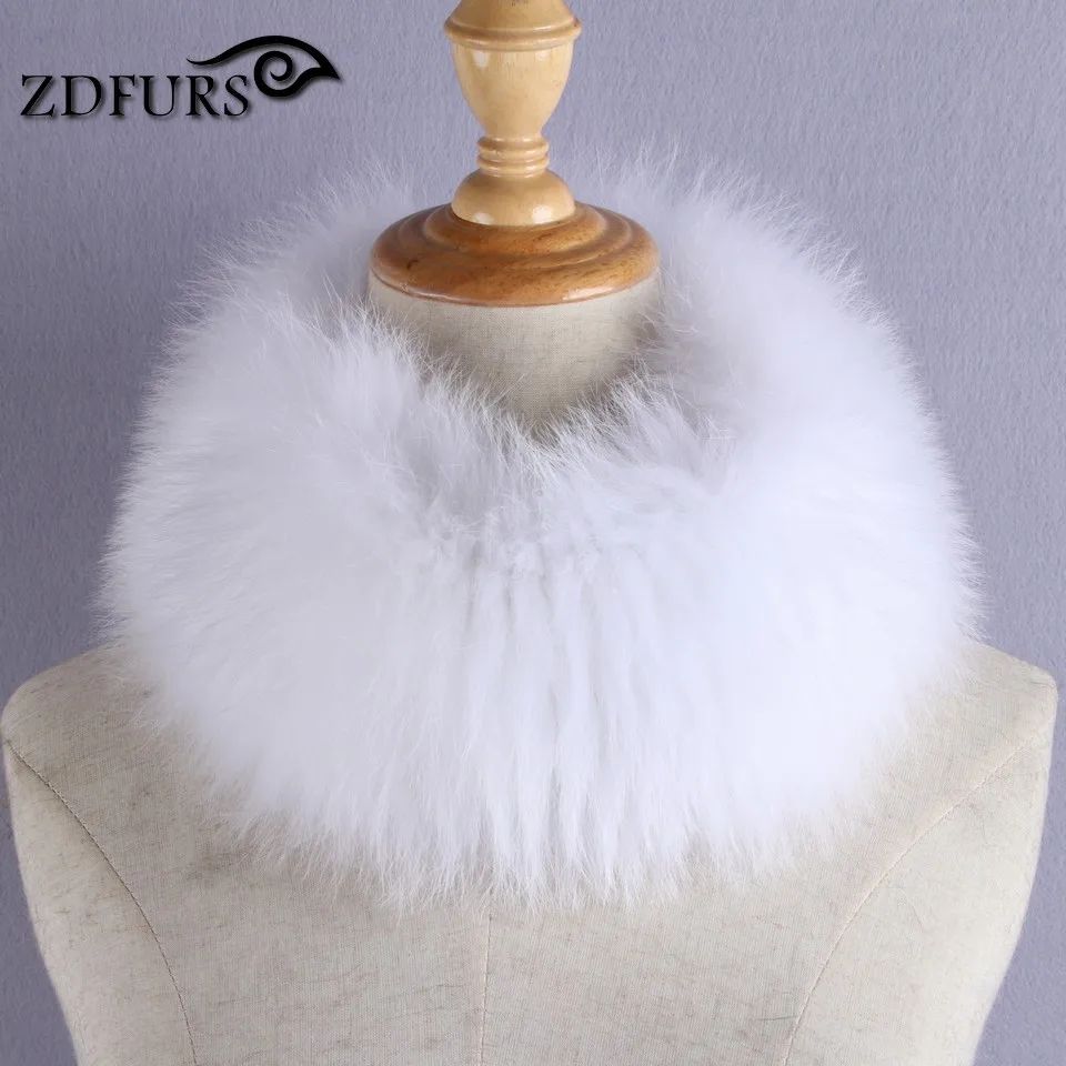 ZDFURS * зимняя женская меховая повязка на голову шарф из натурального Лисьего меха