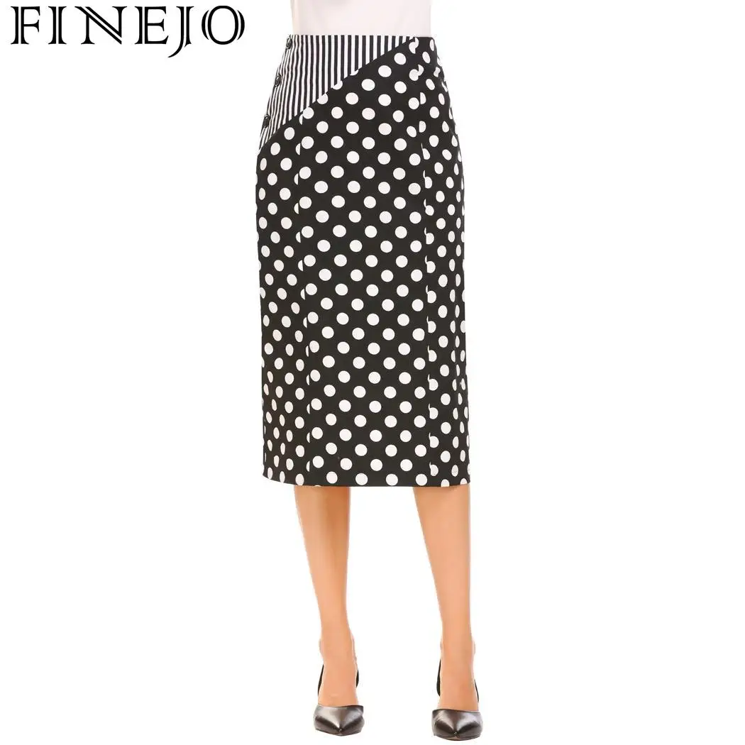 Женская Лоскутная юбка FINEJO с высокой талией на пуговицах весна лето|Женские юбки|