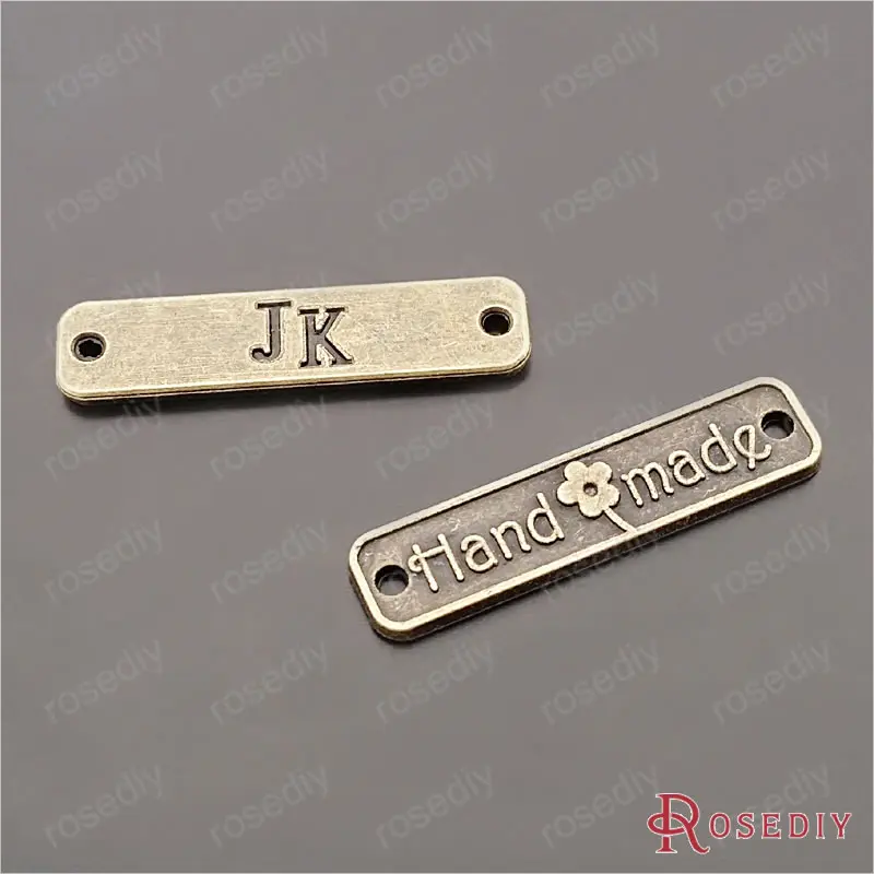 

Wholesale 25*6mm Antique Bronze Plated Handmade Rectangle Zinc Alloy 2 Holes Word Tag Diy Jewelry Findings 50 pieces(JM7533)