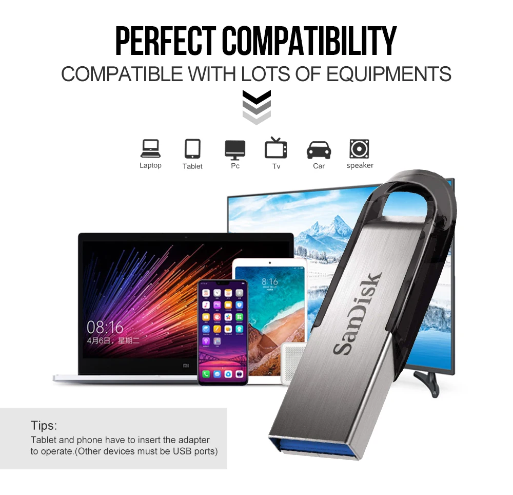 SanDisk CZ73 USB флеш-накопитель 128 Гб 64 ГБ 32 ГБ USB 3,0 Металлический флеш-накопитель 16 Гб карта памяти устройство для хранения U диск