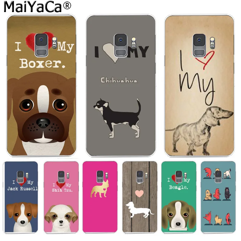 MaiYaCa милый мультяшный чехол для телефона с надписью I Love My Chihuahua Dog Pug Samsung S9 plus S5 S6