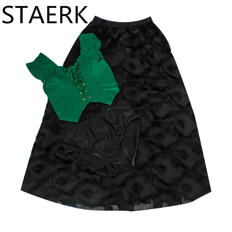 Женский купальник из 3 предметов танкини комплект бикини многослойный maillot de bain