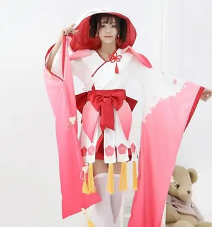 Лидер продаж Женский костюм для косплея Onmyoji Game с париком и Geta |