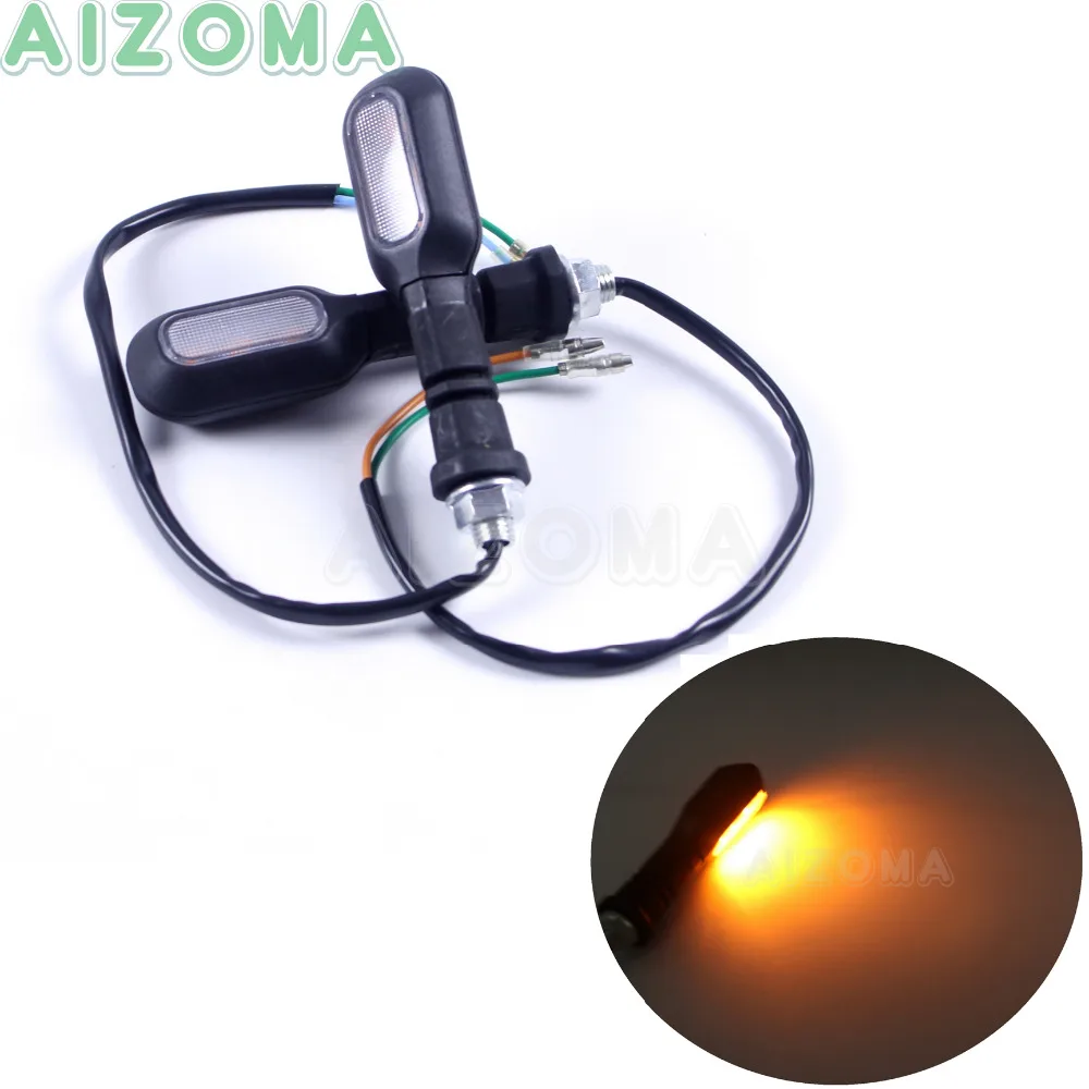 

Pair Flexible Turn Signal Lights Universal Bendable Amber Blinker Indicators Lamp For 10mm Hole Motorcycle Scooters Trike ATV