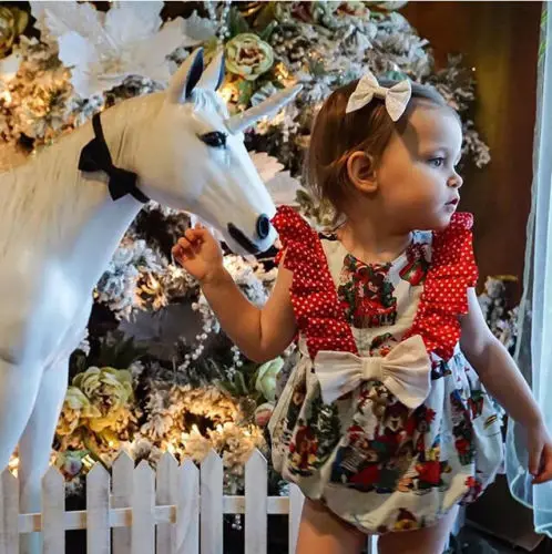 

Infant Kids Baby Girl Xmas Jumpsuit Bodysuit Playsuit Outfits One Piece Clothes