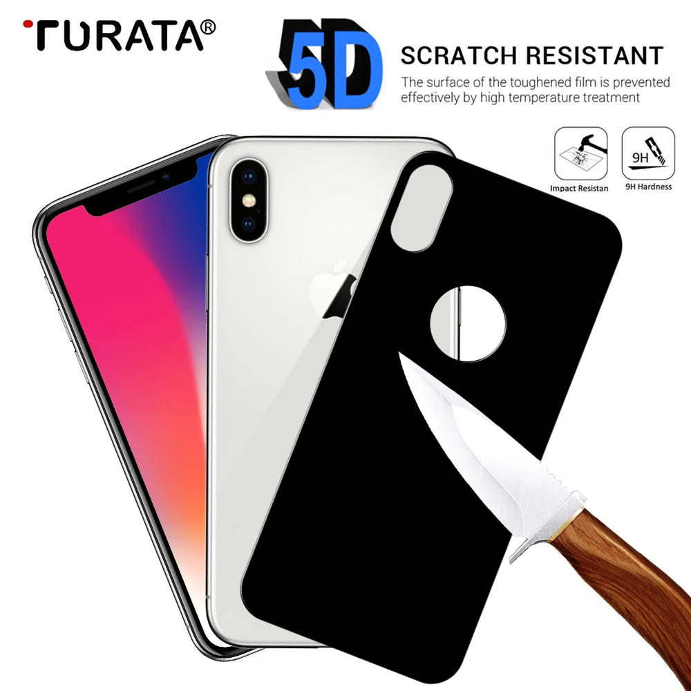 5D изогнутые назад закаленное Стекло для IPhone X царапинам Экран протектор Назад