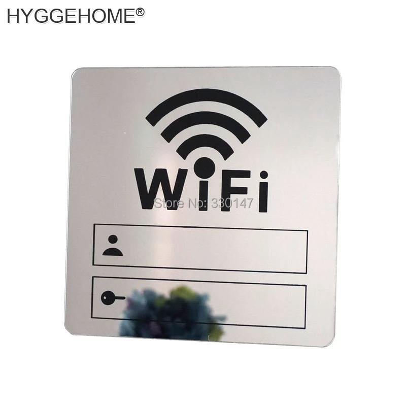 Wifi знак 3D акриловые зеркальные настенные наклейки перезаписываемый почерк учетная запись и пароль для общественных Shope wifi вывески