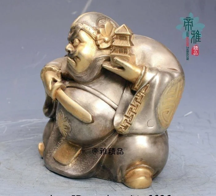 Китай Бронза Медь 24K золото позолота Япония семь счастливых богов мудрость Бог