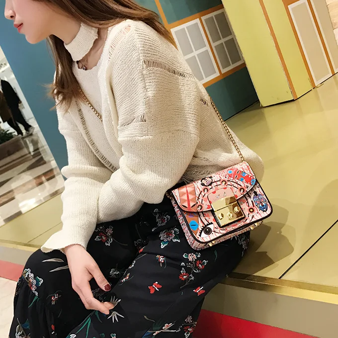 Модные женские туфли кожа сумка цветок сумочку дамы небольшой Сумки через плечо