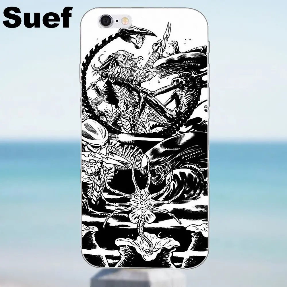 Alien Vs Predator Avp Hunter Мягкая Мода для iPhone X 4 4S 5 5S 5C SE 6 6S 7 8 Plus Samsung Galaxy J1 J3 J5 J7 A3 A5 2016 2017 |