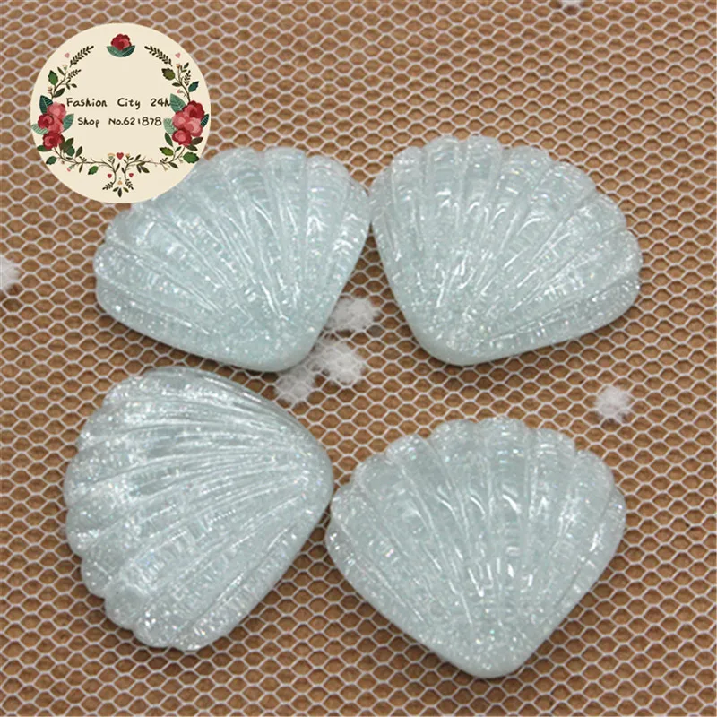 20 шт. каваи смолы блестки Seashell миниатюрный арт Flatback Кабошон DIY декоративное