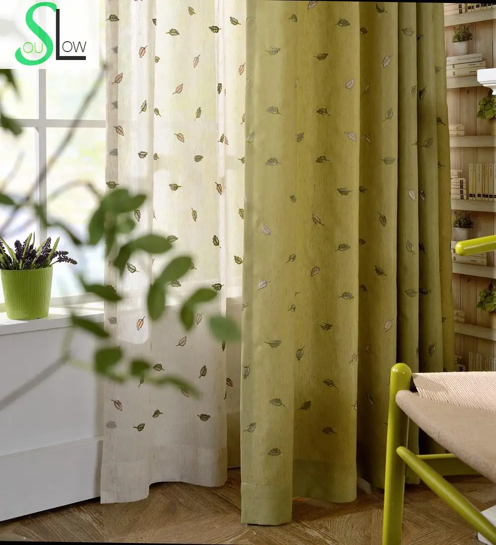 Хлопковые занавески Lobular с вышивкой текстурные французские в виде листьев