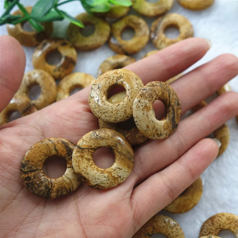 Натуральные круглые бусины с большим отверстием для изготовления ювелирных