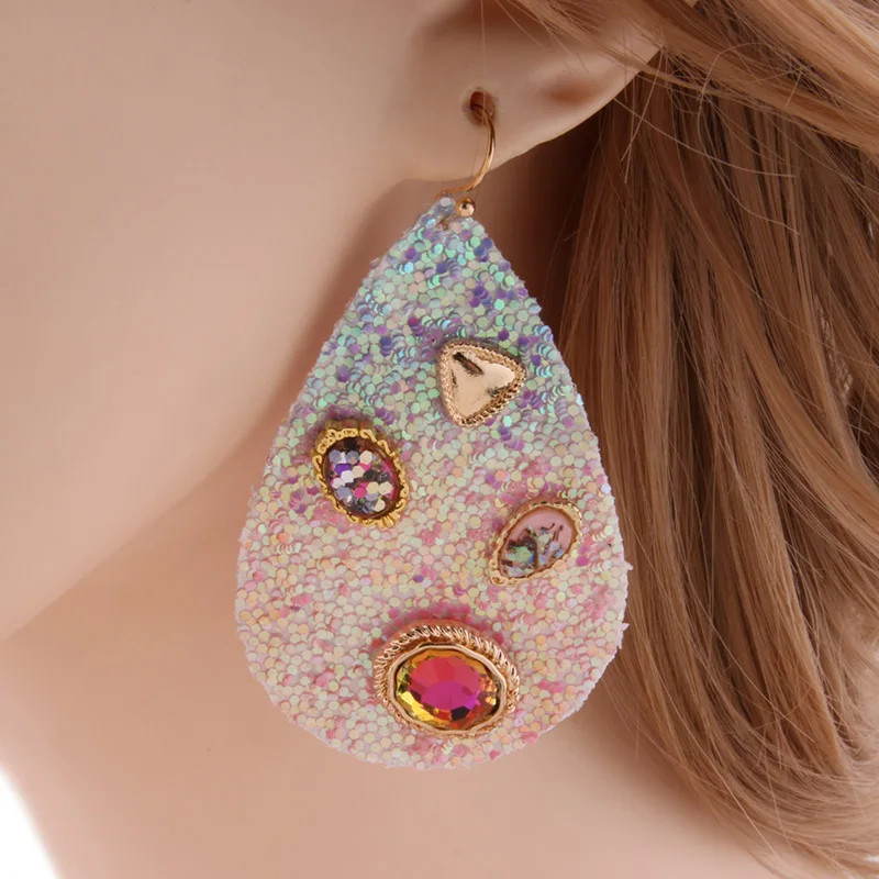 Женские кожаные серьги NeeFu WoFu брендовые медные серьги-подвески с леопардовым