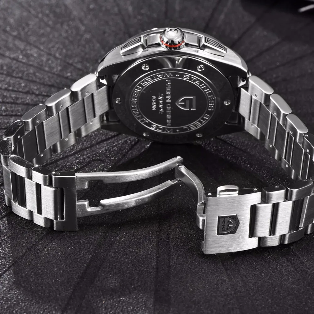 Часы-скелетоны PAGANI Мужские кварцевые спортивные армейские в стиле милитари с