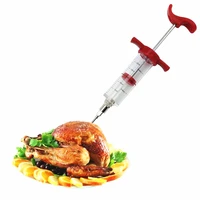 1set meat injector stainless steel needles spice syringe marinade injector flavor syringe cooking meat turkey chicken bbq tool