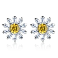 promotion 30 silver plated fashion shiny crystal snowflake ladies stud earrings jewelry female christmas gift anti allergy