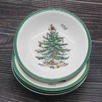 set of 4 classical ceramic christmas tree bowl tableware dessert bowl vegetable salad bowl kitchenware tool 6 inch ramen bowl