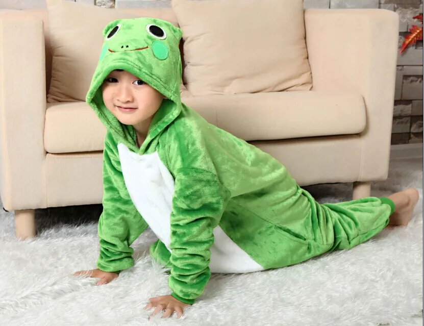 Аниме милая лягушка для костюмированных вечеринок Onesie детей фланель животные
