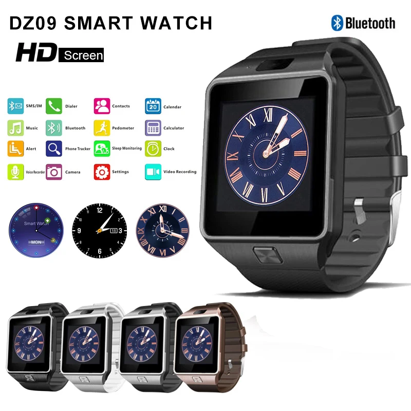 GEJIAN Bluetooth Смарт часы DZ09 с камерой Facebook Whatsapp Twitter Синхронизация SMS Smartwatch поддержка