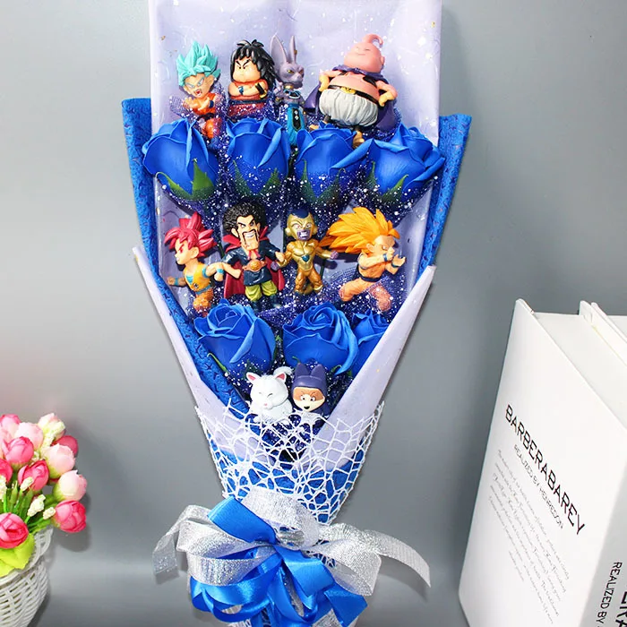 Горячая модель Dragon Ball Z, игрушки, букет цветов, без коробки, Goku Piccolo, Gohan, Chichi, мастер Dragon Ball, фигурка, игрушка, подарок на день рождения