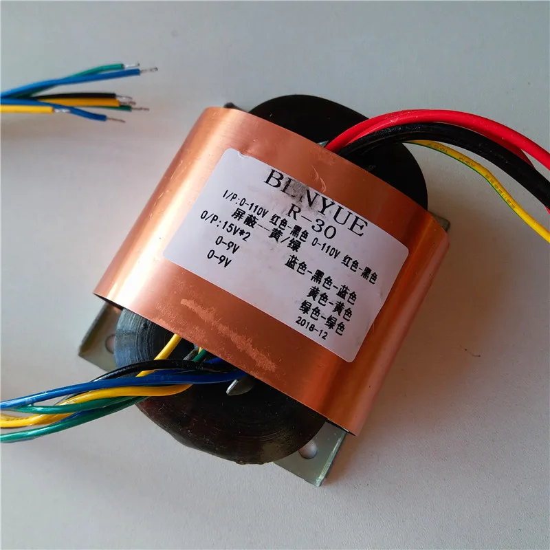 15V 0 2*9V 1A R сердечника трансформатора 110V/110V двойной 15В для ЦАП Декодер доска 40VA