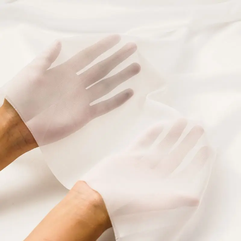 Дешевая тонкая летняя однотонная шифоновая ткань для шитья подкладки платья