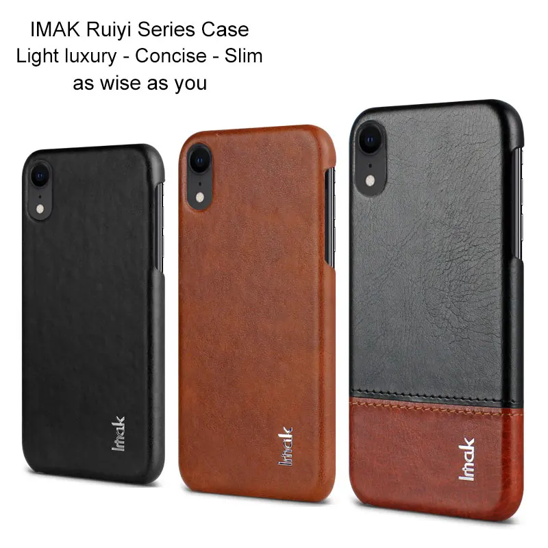 IMAK серия Ruiyi Роскошный чехол из искусственной кожи для Apple iPhone XR жесткая задняя