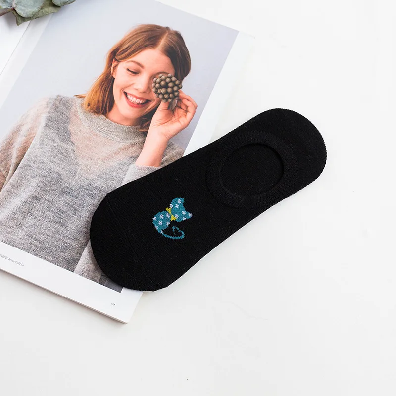 Летние милые носки рисунком кота MS мультфильма Тапочки закрывающие носок