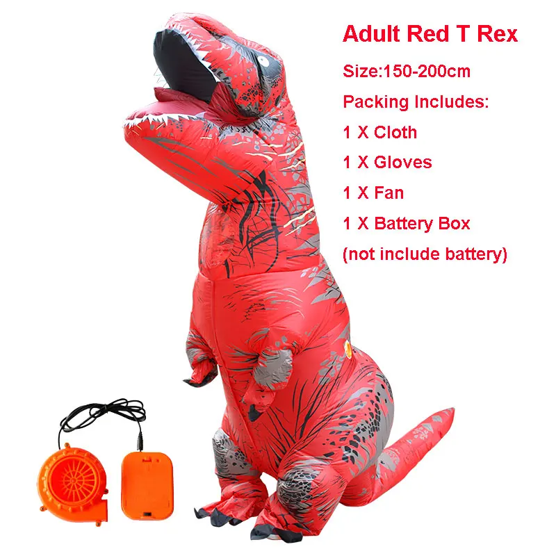red adult Надувной костюм T Rex Disfraces Adultos аниме талисман PIKACHU костюмы на Хэллоуин для мужчин взрослых Аниме Косплей - Цвет: red adult