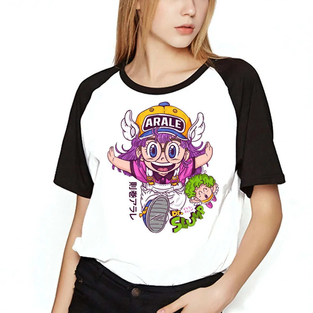 Для женщин футболка Arale Dragon Ball Симпатичные Детские раздавить вычурные печатных Бейсбол девушки футболка - Цвет: V003BW