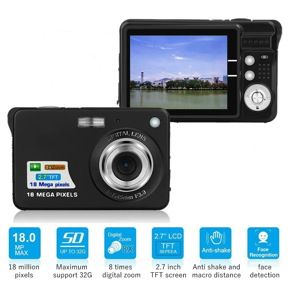 Портативная мини цифровая детская камера 2 7 дюймов 18MP 8X Zoom TFT LCD видеокамера с