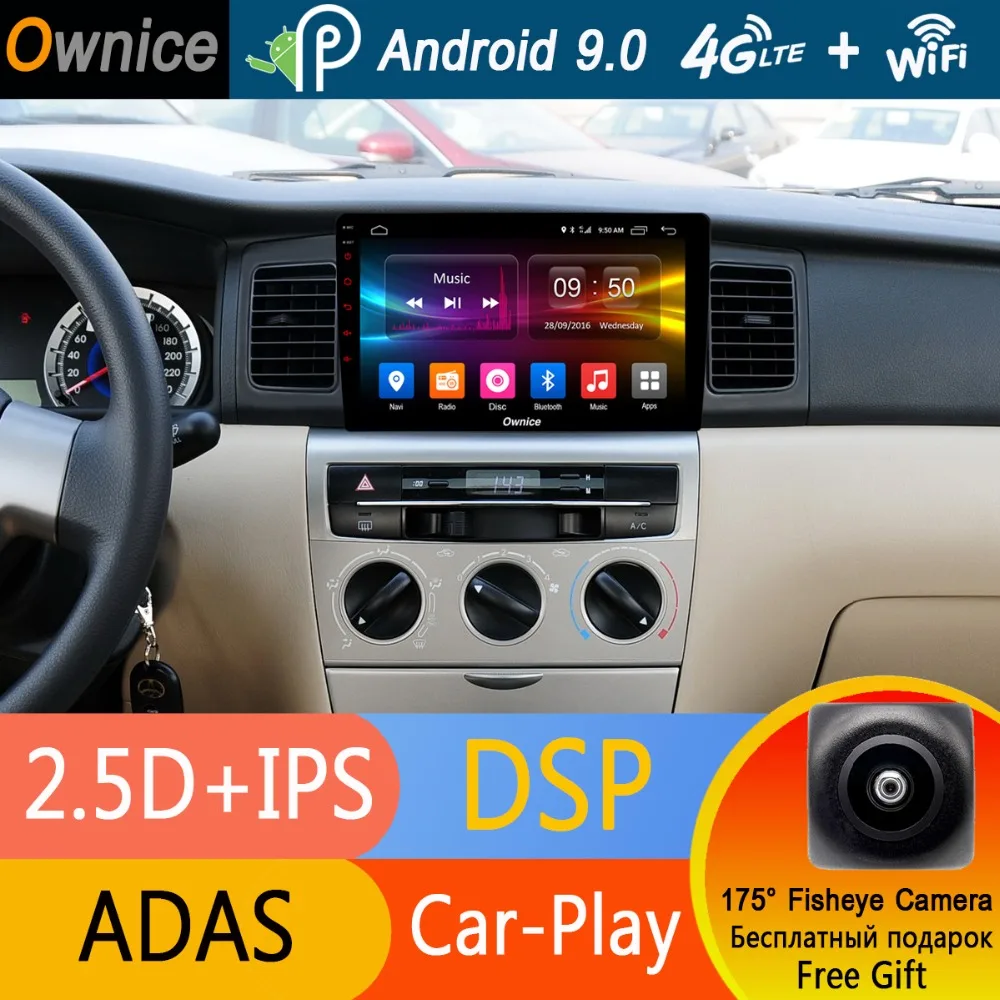 2Din 2 Din Octa 8 Core 4G RAM + 32G ROM Android 9 0 для Toyota Corolla EX Universal Car Radio DVD Navi Player DSP Carplay