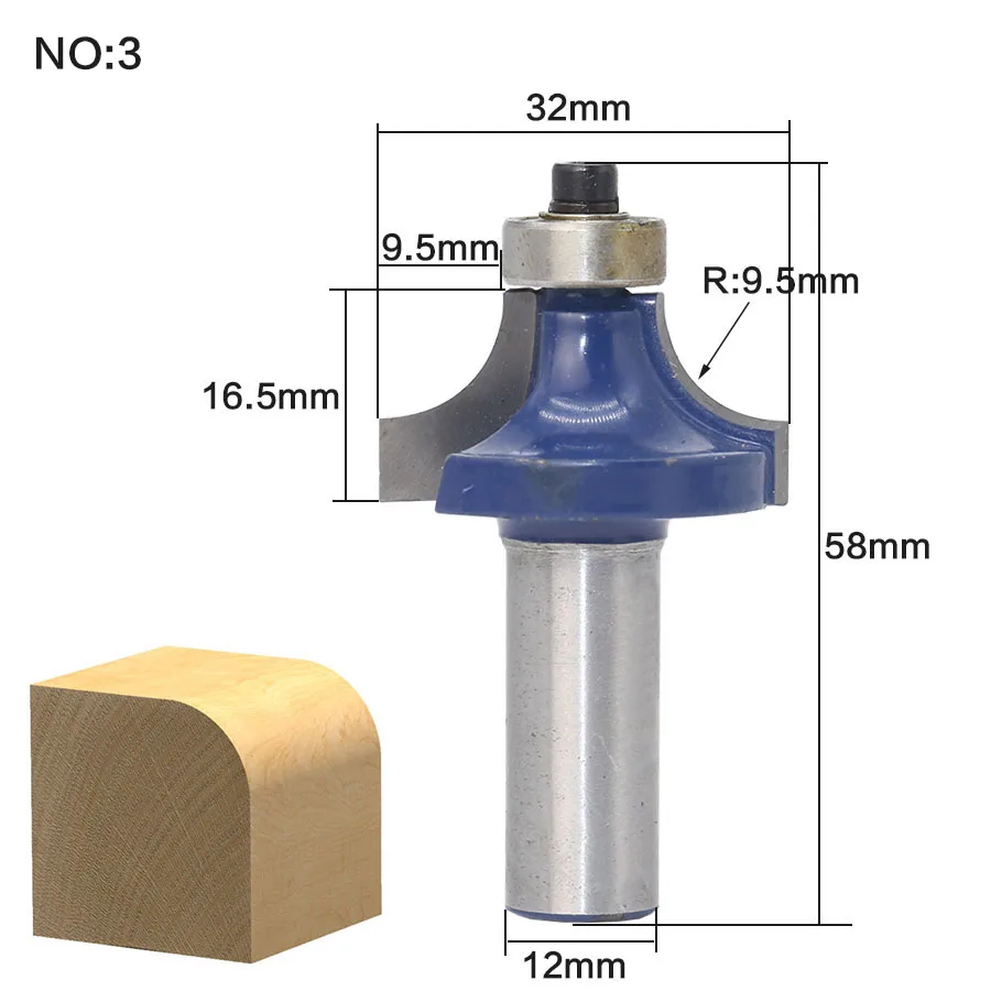 1/4 &quotРадиус Круглый по краю борта формирующий фрезу бит 12&quot хвостовик|router bit|router